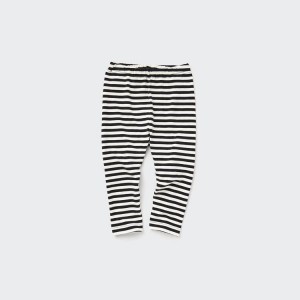 Baba Uniqlo Csíkos Leggings Fekete | ZGJVW-8261