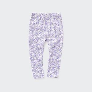 Baba Uniqlo Flower Print Leggings Lila | KODPY-7684