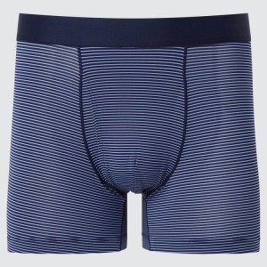 Férfi Uniqlo Airism Csíkos Boxers Fehérnemű Sötétkék | MYHCF-9705