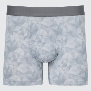 Férfi Uniqlo Airism Geometric Boxers Fehérnemű Szürke | CZGRS-9042