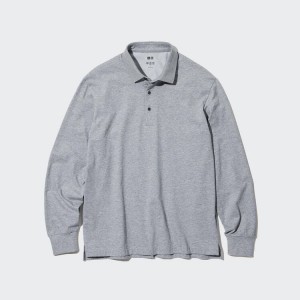 Férfi Uniqlo Airism Long Sleeved Pólóing Szürke | DEFUQ-8509