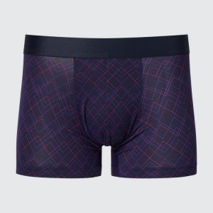 Férfi Uniqlo Airism Low Rise Printed Boxers Fehérnemű Sötétkék | MXUZE-6025