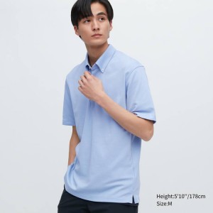 Férfi Uniqlo Airism Pólóing Világos Kék | DAUBE-9465