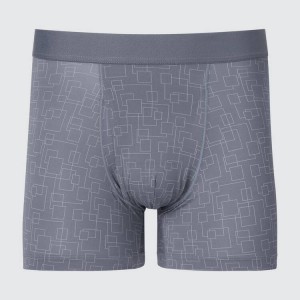 Férfi Uniqlo Airism Printed Boxers Fehérnemű Szürke | HQBWF-4036