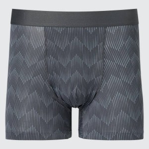 Férfi Uniqlo Airism Printed Boxers Fehérnemű Sötétszürke | BQDAY-9265