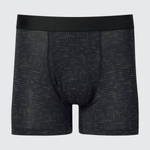 Férfi Uniqlo Airism Printed Boxers Fehérnemű Fekete | OGYWE-2045