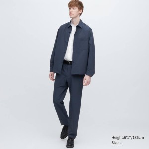 Férfi Uniqlo Airsense Ultra Light Seersucker Relaxed Fit Nadrág Kék | EYIVL-0619