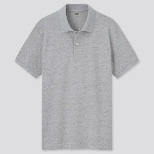 Férfi Uniqlo Dry Piqué (2021 Season) Pólóing Szürke | QCOXN-6384