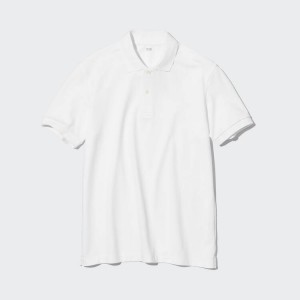 Férfi Uniqlo Dry Piqué Pólóing Fehér | VALES-3851