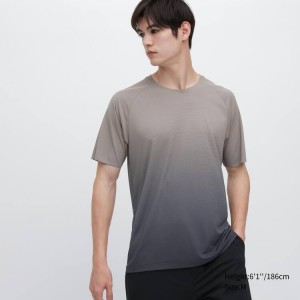 Férfi Uniqlo Dry-ex Crew Neck Póló Szürke | GBXKN-1378