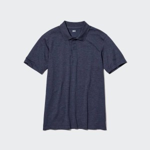 Férfi Uniqlo Dry-ex Pólóing Sötétkék | KIHXJ-4386