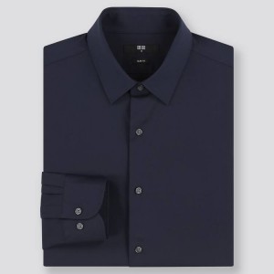 Férfi Uniqlo Easy Care Slim Fit (2020 Season) Ingek Sötétkék | INEXV-5398