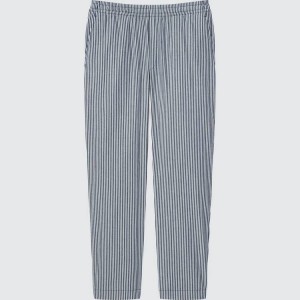 Férfi Uniqlo Hickory Easy Relaxed Ankle Length Nadrág Kék | RBJEA-9037