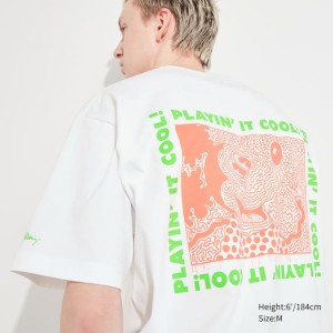 Férfi Uniqlo Mickey X Keith Haring Ut Grafika Póló Fehér | LXTKV-8524