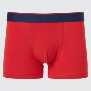 Férfi Uniqlo Pamut Low Rise Boxer Fehérnemű Piros | AWDVU-3456