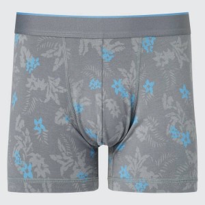 Férfi Uniqlo Pamut Low Rise Printed Boxer Fehérnemű Szürke | ECYKH-8639