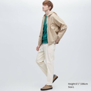 Férfi Uniqlo Smart Pamut Ankle Length (Long) Nadrág Fehér | XGLHM-7461