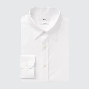 Férfi Uniqlo Super Non-iron Slim Fit (Regular Collar) Ingek Fehér | DVTIH-2706