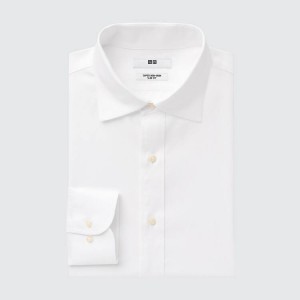 Férfi Uniqlo Super Non-iron Slim Fit (Semi-cutaway Collar) Ingek Fehér | XAMGR-4706