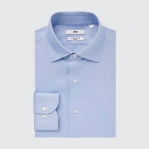 Férfi Uniqlo Super Non-iron Slim Fit (Semi-cutaway Collar) Ingek Világos Kék | PWXQT-7864