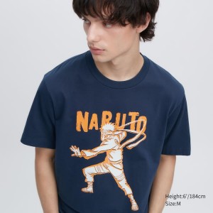 Férfi Uniqlo Ut Archive Naruto Grafika Póló Sötétkék | CVHFD-5274