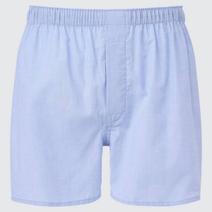 Férfi Uniqlo Woven Broadcloth Boxer (2021 Season) Fehérnemű Kék | NWHPC-7169