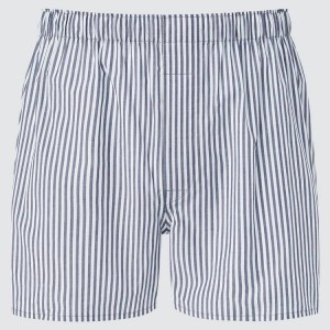 Férfi Uniqlo Woven Csíkos Boxer Fehérnemű Kék | CUXTO-7451