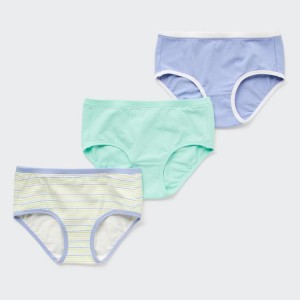 Gyerek Uniqlo Csíkos Hiphugger (Three Pairs) Fehérnemű Kék Zöld | BKHPA-7986