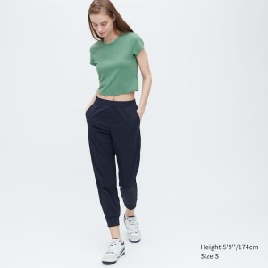 Női Uniqlo Airism Extra Soft Cropped Rövid Sleeved Póló Zöld | QLOMV-2753