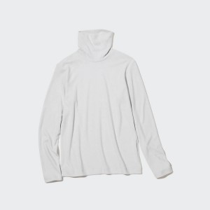 Női Uniqlo Heattech Fleece Turtleneck Long Sleeved Thermal Felsők Világos Szürke | FKBUO-0654