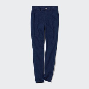 Női Uniqlo Heattech Ultra Stretch High Rise Denim Thermal Nadrág Kék | IZMUC-6107