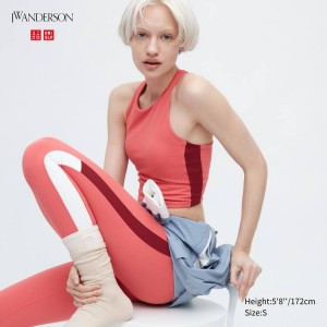 Női Uniqlo Jw Anderson Cropped Fit Ujjatlan Felsők Rózsaszín | SVTDQ-6970