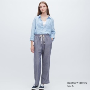 Női Uniqlo Linen Blend Easy Nappali Ruha Szürke | NXGIT-9082