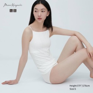 Női Uniqlo Mame Kurogouchi Airism Silk Camisole Mellény Fehér | FGHYK-9238