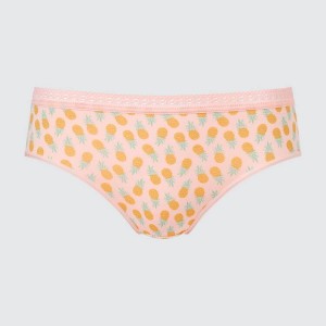 Női Uniqlo Mid Rise Fruit Print Fehérnemű Rózsaszín | BMIYO-6513