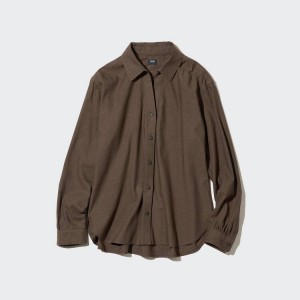 Női Uniqlo Soft Brushed Long Sleeved Ingek Szürke | FTQZJ-2617