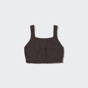 Női Uniqlo Soft Fluffy Relaxed Fitlette Nappali Ruha Sötétbarna | XOVZH-0517