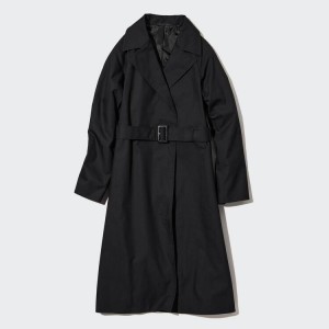 Női Uniqlo Trench Kabátok Fekete | KDIMR-2984