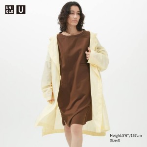 Női Uniqlo U 3/4 Sleeved Ruha Barna | QYLRA-5461