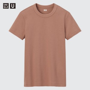 Női Uniqlo U Crew Neck Póló Rózsaszín | FTVBM-4891