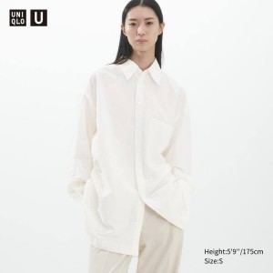 Női Uniqlo U Oversized Ingek Fehér | LGXUQ-6207