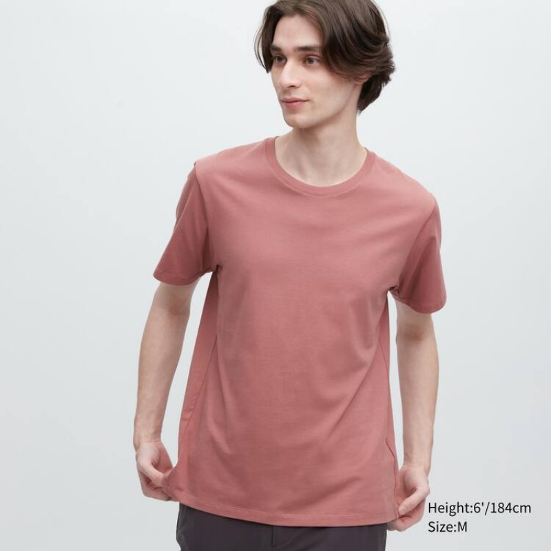 Férfi Uniqlo 100% Supima Pamut Crew Neck Rövid Sleeved Póló Piros | CPEOB-1064