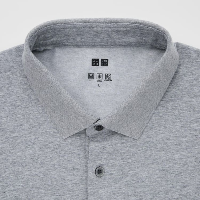 Férfi Uniqlo Airism Long Sleeved Pólóing Szürke | QZXNI-8925