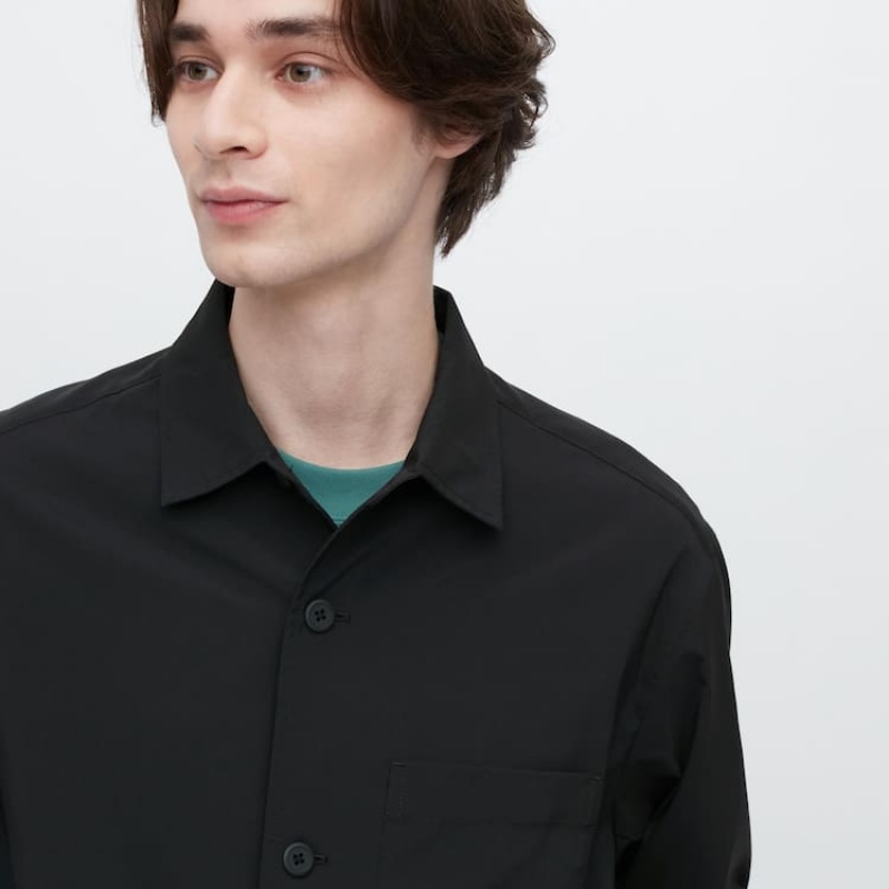 Férfi Uniqlo Airsense Ultra Light Overshirt Fekete | HFGAI-9153