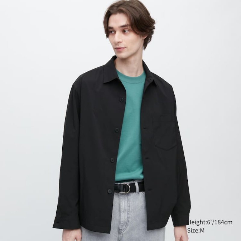 Férfi Uniqlo Airsense Ultra Light Overshirt Fekete | HFGAI-9153