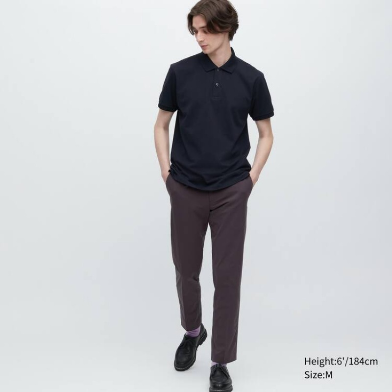 Férfi Uniqlo Dry Piqué Pólóing Lila | EZTJC-8916