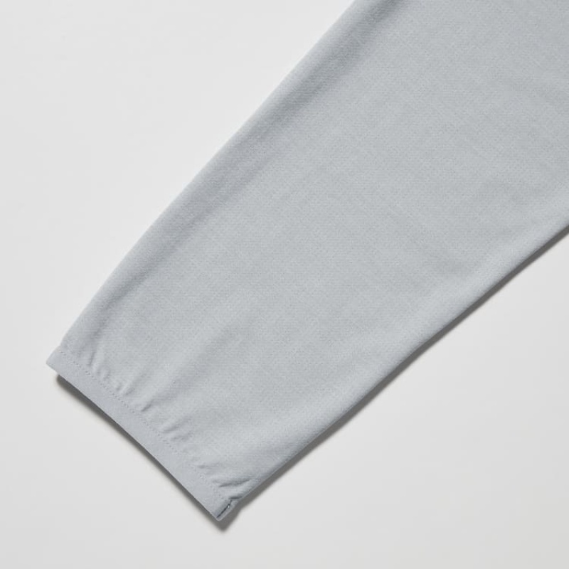 Férfi Uniqlo Dry-ex Uv Protection Zipped Pulóverek Világos Szürke | TCHKJ-0916