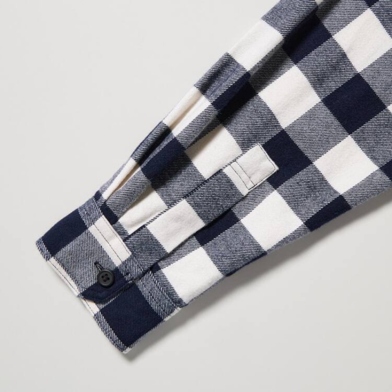 Férfi Uniqlo Flannel Regular Fit Checked (Regular Collar) Ingek Fehér | EFAUK-7064