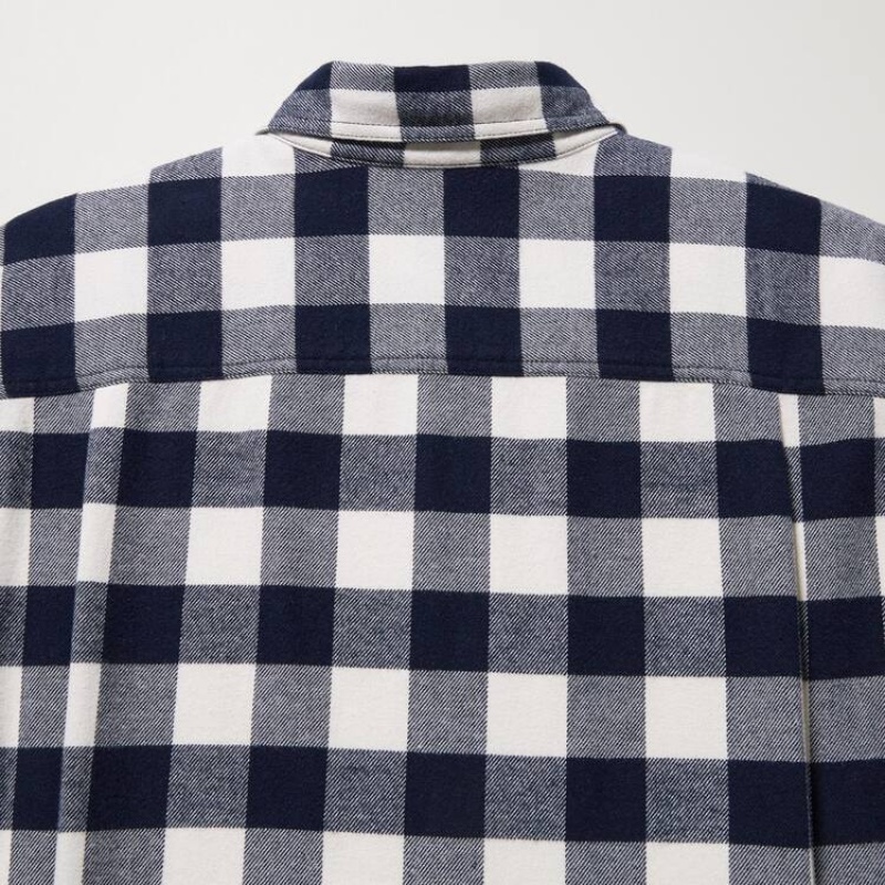 Férfi Uniqlo Flannel Regular Fit Checked (Regular Collar) Ingek Fehér | EFAUK-7064