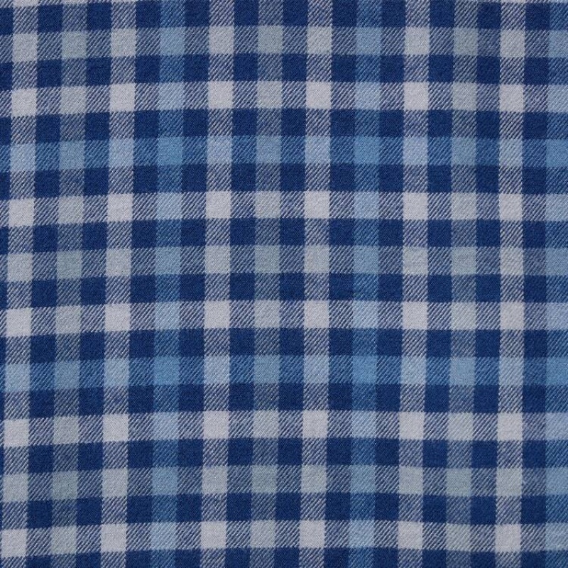 Férfi Uniqlo Flannel Regular Fit Checked (Button-down Collar) Ingek Kék | TDGBH-2598